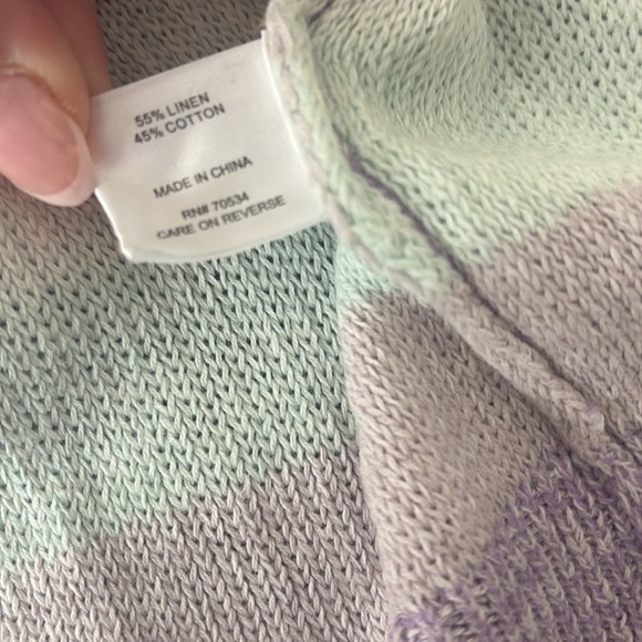 ORVIS long striped open front cardigan - Picture 4 of 4